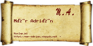 Már Adrián névjegykártya
